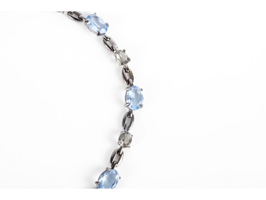 Swarovski Blue & Clear Crystal Necklace