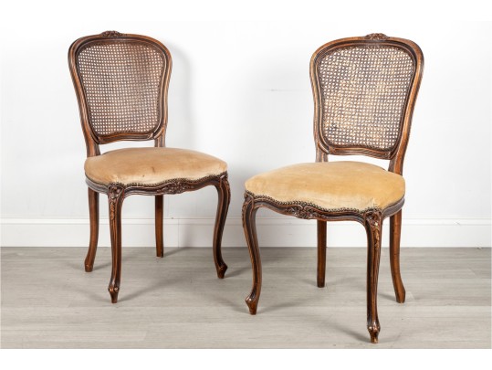 Pair Of French-Style Cane-Back Side Chairs
