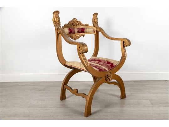 Neoclassical Style Giltwood Curule Chair
