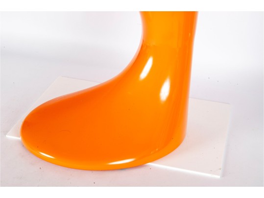 Post-Modern Orange Sculptural Side Table