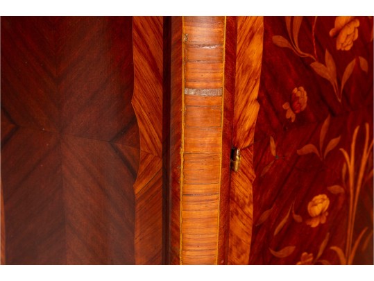 Early 20th Century Louis XV Marble-Top Marquetry Cabinet