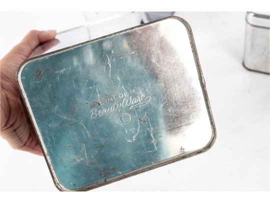 Set Of Four Lincoln Beautyware Chrome Canisters