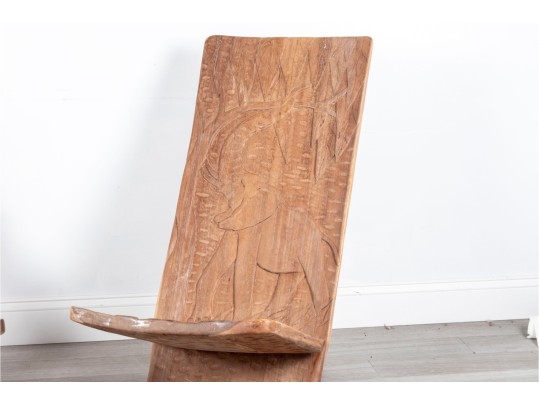 Pair Of Hand-Carved African Two-Piece Chairs