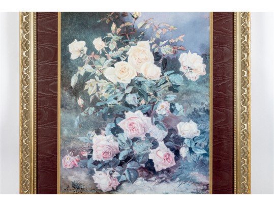 Framed Floral Print After A. Kozlov (1983)