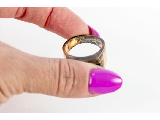 Gold-Plated Sterling Silver Ring With Eagle Motif (Size 10)