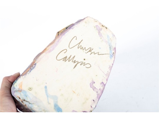 Signed Hand-Sculpted Figural Pottery Sculpture — Signed