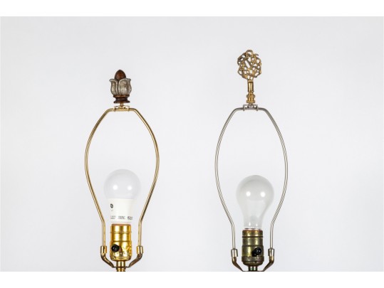 Mid-Century Chinese Cylindrical Porcelain Lamps