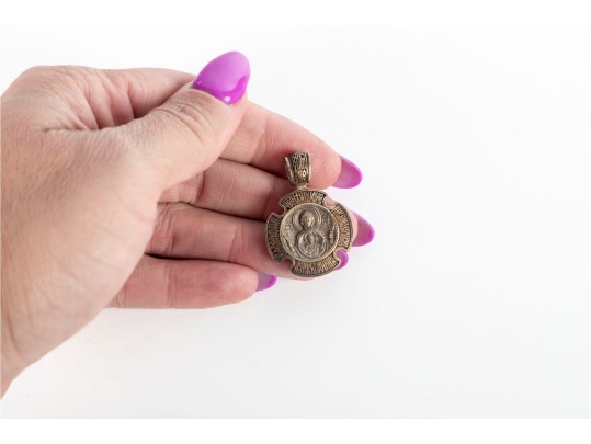Russian Orthodox Silver Icon Pendant