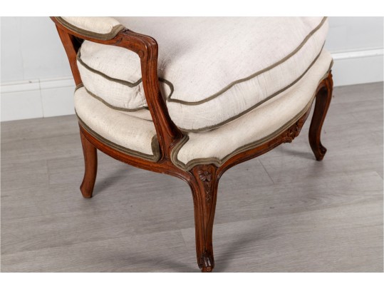 Louis XV Style Carved Walnut Fauteuil