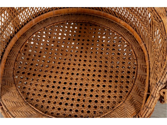 1970's Vintage Wicker Peacock Chair