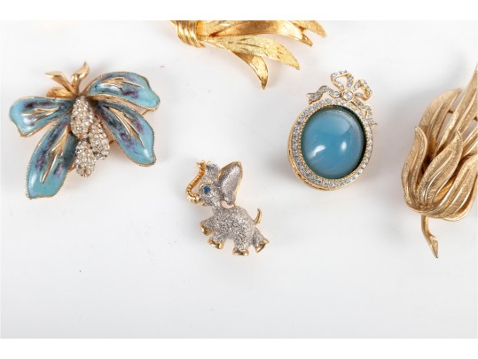 Collection Of Vintage Costume Brooches (12 Pieces)