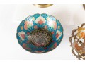 Group Of Vintage Indian Brass And Enameled Decorative Bowls