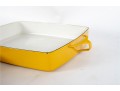 Pair Of Dansk France Yellow Enamel Baking Dishes