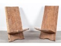 Pair Of Hand-Carved African Two-Piece Chairs