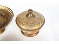 Group Of Vintage Indian Brass And Enameled Decorative Bowls