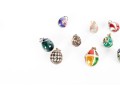 Collection Of Fabergé-Style Enamel Egg Pendants (9 Pieces)