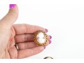 Collection Of Vintage Cameo Jewelry (Bracelet, Brooches & Ring)