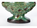 Vintage Green Glazed Majolica-Style Covered Urn