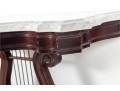 Victorian Marble-Top Lyre-Base Console Table