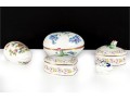 Collection Of English Porcelain Trinket Boxes And Eggs