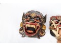 Pair Of Balinese Hand-Carved Wood Barong Masks