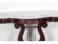 Victorian Marble-Top Lyre-Base Console Table