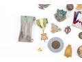 Collection Of Military, Service & Commemorative Pins, Medals & Buttons
