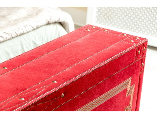 Quality Vintage Custom Upholstered Footed Bed End Bench