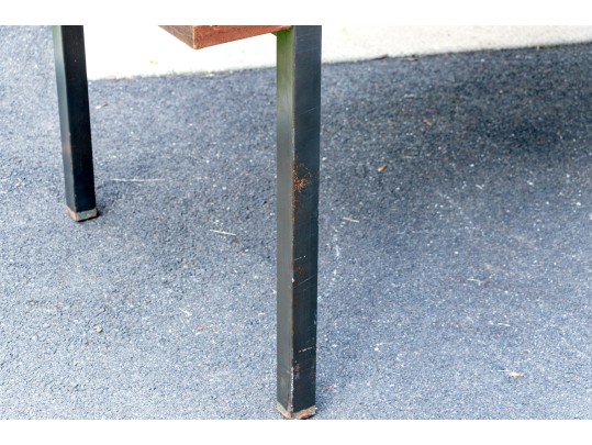 Industrial Chic Reclaimed Wood Top Dining Table On Steel Legs - For Upcycle