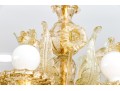 Quality Vintage Murano Or Murano Style Six Light Hand-blown Glass Six Lite Chandelier