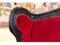 Pair Of Maarten Baas For Gramercy Park Hotel Velvet Upholstered Wingback Chairs With Single Ottoman
