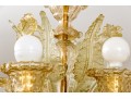 Quality Vintage Murano Or Murano Style Six Light Hand-blown Glass Six Lite Chandelier