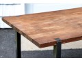 Industrial Chic Reclaimed Wood Top Dining Table On Steel Legs - For Upcycle