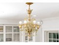 Quality Vintage Murano Or Murano Style Six Light Hand-blown Glass Six Lite Chandelier