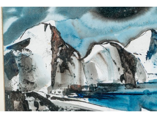 Hugh Gumpel (American, 1926-2011) Watercolor On Paper, Coastal Landscape