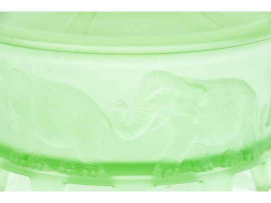 Vintage Lidded Uranium Glass Box