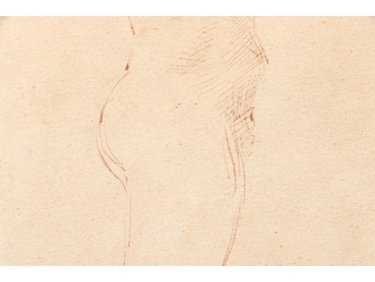 Victoria Hutson Huntley (American [NY], 1900-1971) Ink On Paper Figure Study, 1939