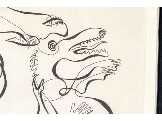 Signed Ltd Ed Lithograph, Women With Dragon, 1976