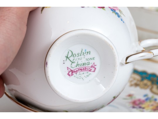 Seventeen Vintage Teacups And Saucers