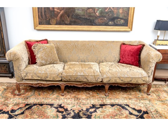 Antique Down Filled Louis XV Style Long Sofa