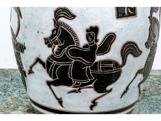 Large Chinese Glazed Figural Vase 