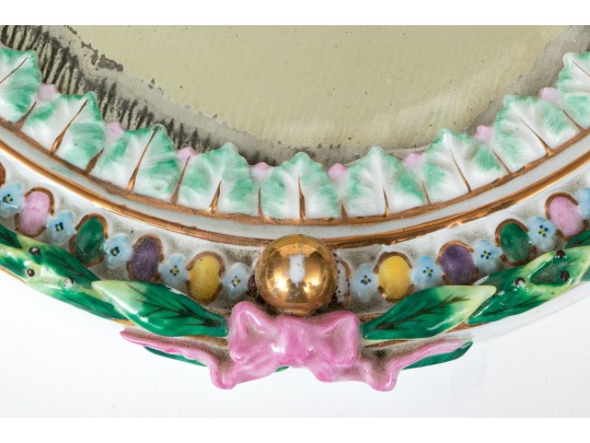 Pair Of German Porcelain Framed Mirrors