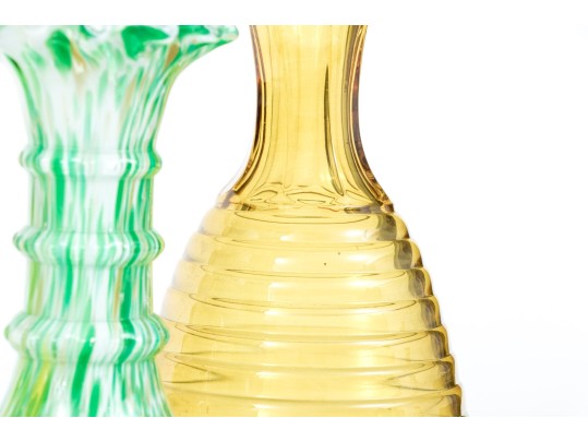 Lot Of Five Glass And Silver Plate Mounted Decanters