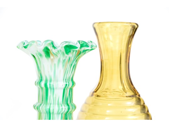 Lot Of Five Glass And Silver Plate Mounted Decanters