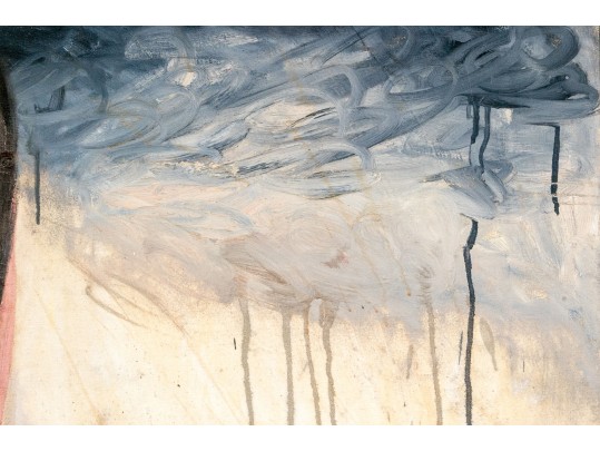 Large Oil On Canvas Of A Metaphysical Pink Lady, 6'-8