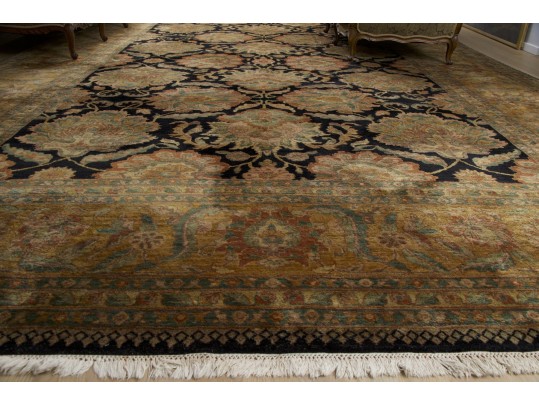 Hand-knotted Wool Palace Size Carpet, 12'-1/2