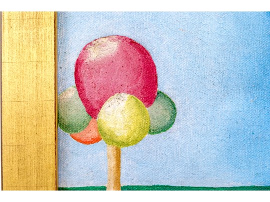 Oil On Canvas, Cubist Woman With Cart Of Milk