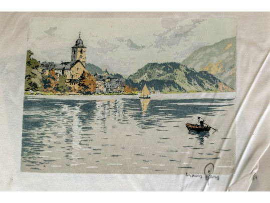 Hans Figura (Austrian, 1898-1978) Folio Of 15 Signed Aquatints And Prints On Silk