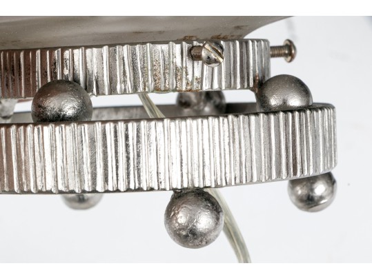 Pair Of French Art Deco Frosted Glass Table Lamps