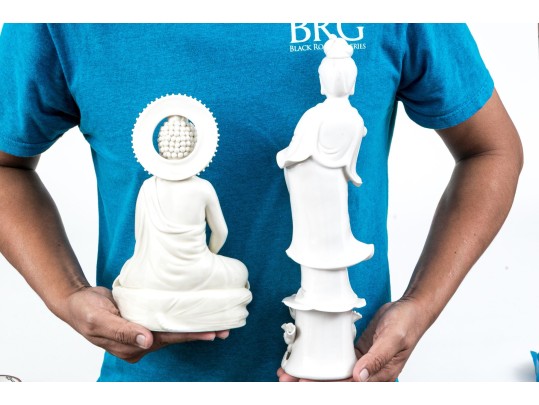 Blanc De Chine Figures Of Guanyin And Buddha